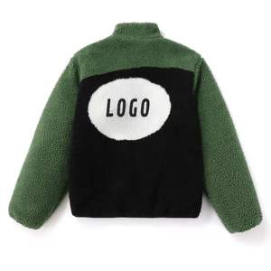 Giacca in pile reversibile alla moda da <span class=keywords><strong>uomo</strong></span> personalizzata con colletto rialzato con cerniera frontale a spalla, adatta per l'abbigliamento invernale da esterno - Product Image 2