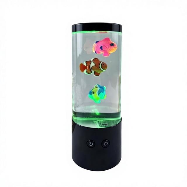 New Plastic Simulation Fish Aquarium Lamp with Mute Motor RGB Color Change & Dimmable Party Atmosphere Lighting