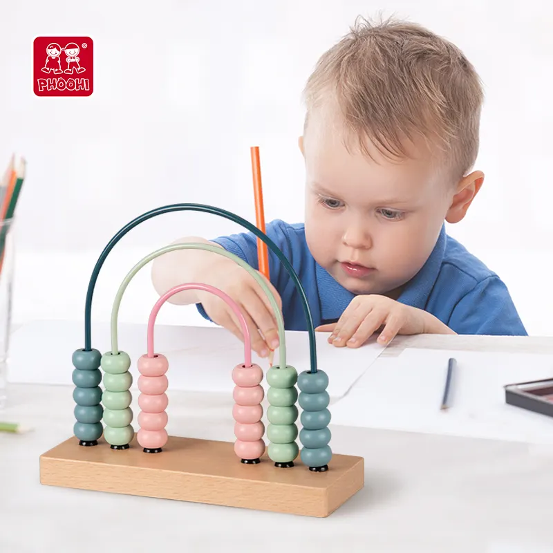 Bel regalo in legno arcobaleno giocattoli di matematica abaco per lo sviluppo di competenze multiple per bambini