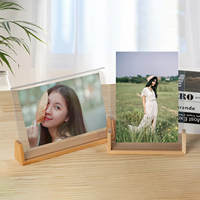 Vente en gros de cadre photo en forme de U en acrylique avec logo personnalisé Cadre photo en bois massif pour bureau créatif