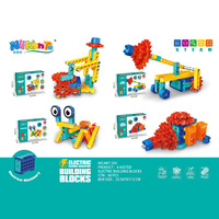 Blocs de construction en plastique ABS motorisés STEAM Technology, 180 pièces, grandes particules, engrenages mécaniques, puzzle électrique éducatif