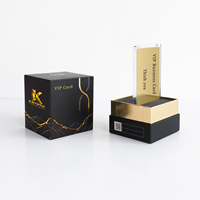 Boîte cadeau en carton rigide de luxe avec impression de logo personnalisé, emballage haut de gamme pour cartes de visite avec insert pour carte de crédit
