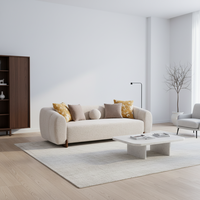 Ensemble de canapés modulaires de luxe 1+2+3, design incurvé, revêtement en daim bicolore, pour appartement, maison, villa, hôtel, meubles