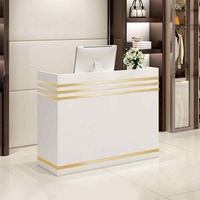 Bureau de réception en marbre en forme de L pour cabinet médical, bureau d'accueil d'hôpital