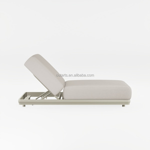 Chaise longue d'extérieur haut <span class=keywords><strong>de</strong></span> gamme avec structure en aluminium robuste et <span class=keywords><strong>coussin</strong></span> en éponge épaisse imperméable pour patio et bord <span class=keywords><strong>de</strong></span> piscine - Product Image 4