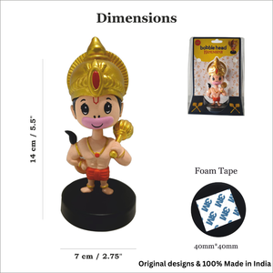 Bobblehead Lord hanuman & shree krishna Idol น่ารักจิตวิญญาณรถแดชบอร์ดตกแต่งสำหรับบ้านสำนักงานและของขวัญ - Product Image 2