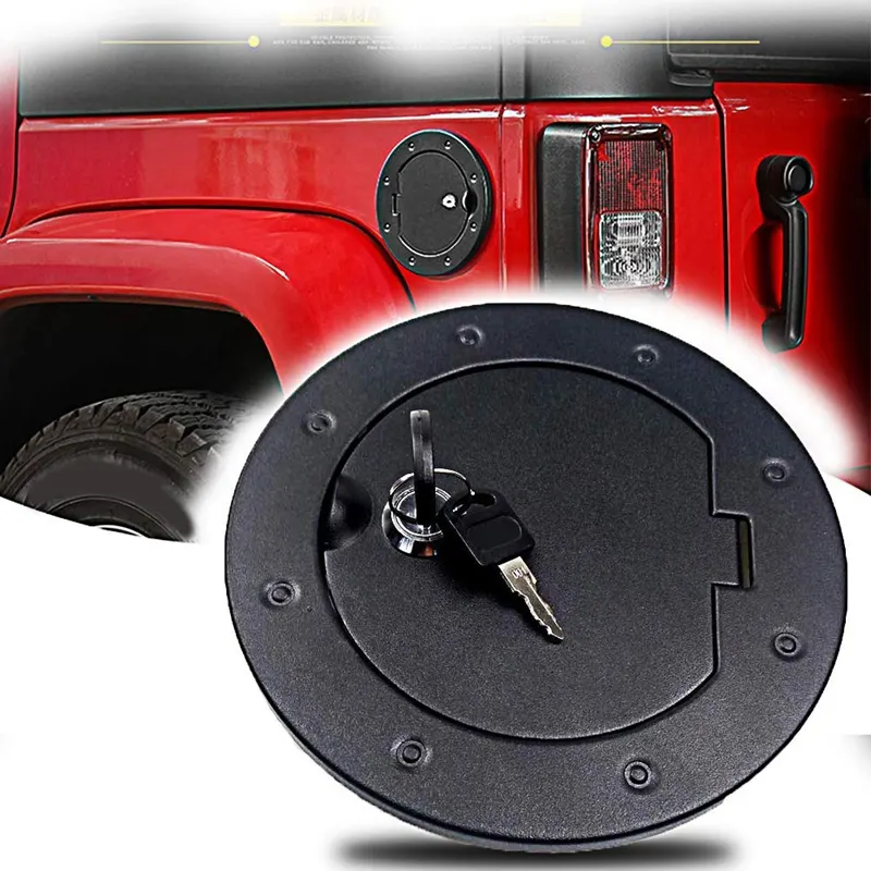 Nâng Cấp Khóa Nhôm Bình Xăng Nắp Bình Nhiên Liệu Filler Cửa Cho Xe Jeep Wrangler JK Unlimited Sport Rubicon Sahara 2007-2017