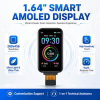 وحدة شاشة AMOLED مقاس 1.64 بوصة بدقة 280×456 مع شاشة لمس عالية الحساسية للساعات الذكية والأجهزة القابلة للارتداء