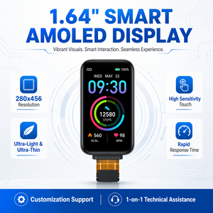 Module d'affichage AMOLED 1,64 pouce 280x456 Écran tactile haute sensibilité pour montre connectée et appareil portable - Product Image 1
