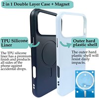 Coque de téléphone portable à double couche 2-en-1 personnalisable par transfert thermique pour iPhone 17 Air Pro Max, coque vierge blanche pour sublimation OEM ODM