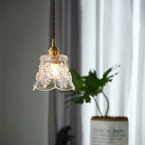 Suspension décorative d'intérieur à motif d'épine à tête unique transparente en verre nordique - Product Image 3