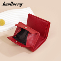 Dompet Wanita Baellerry RFID PU Kulit Model Pendek Multi-slot Tempat Koin Mini