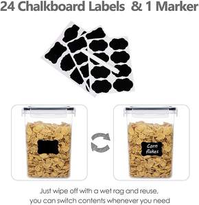 14 Uds Almacenamiento de cocina despensa organizador organización cereales plástico seco alimentos botes herméticos contenedores de almacenamiento de alimentos conjunto - Product Image 6