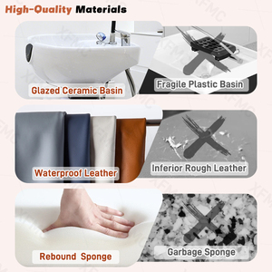 เก้าอี้นวดเท้าไฟฟ้าแบบหมุนได้ เก้าอี้เอนนอนพักผ่อน เก้าอี้สระผมแบบปรับได้พร้อมอ่างล้างผม - Product Image 5