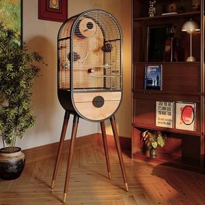 Doğal ahşap demir çıkarılabilir Villa papağan kuş üreme kafesleri DIY lüks büyük kuş kafesi - Product Image 2