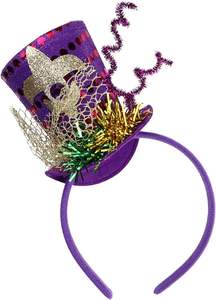 Nieuwe Happy Mardi Gras Hoofdband Verlicht Carnaval Tinsel Sterren Hoofddeksels Hoofdband 1920's Prom Queen Fleur De Lis Hoofddeksel - Product Image 6
