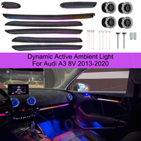 Kit d'éclairage d'ambiance pour Audi A3 8V 2013-2020 |   Écran d'application pour assemblage complet de ventilation de turbine 4D en fibre de carbone effet écaille de dragon RHD LHD
