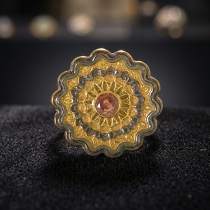 Latest Collection 18K Gold Plated 925 Sterling <b>Silver</b> <b>Ring</b> New Design Natural <b>Garnet</b> Gemstone Black Rhodium Bezel Setting Trendy - Product Image 3