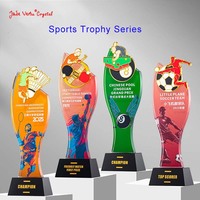 Trophée de tennis en verre avec logo personnalisé, design durable, impression UV
