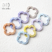 Nouveau kit d'accessoires DIY printaniers naonas, trèfle à quatre feuilles incrusté de diamants, pendentif de remorque, rond, connecteur en alliage de zinc