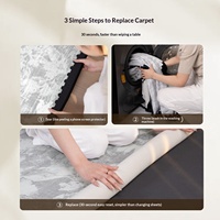 Abnehmbarer Waschbarer Polyester-Terylene-Teppich Pflanzen-Blumen-Muster Wasserabweisend Fleckenschutz Grauer Sofa-Teppich für Wohnzimmer