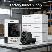 Nouvel adaptateur NACS 2-en-1 TUOCHI TC-C-007 OEM J1772 & CCS1 pour véhicules Tesla aux États-Unis Convertisseur de prise secteur AC/DC pour normes de charge