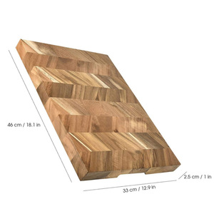 Planche à découper en <span class=keywords><strong>bois</strong></span> d'acacia avec gravure LOGO Extra Large Bloc Rectangulaire Split Épais Légumes Viande Facile à Nettoyer - Product Image 4