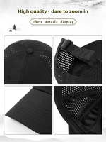 Casquette de baseball OEM 6 panneaux avec perforations laser respirantes, logo personnalisé, fabrication BSCI pour le golf et le tennis, MOQ bas
