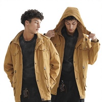 Veste de travail vintage en coton épais avec plusieurs poches, vestes décontractées pour hommes pour le travail en extérieur et le streetwear urbain