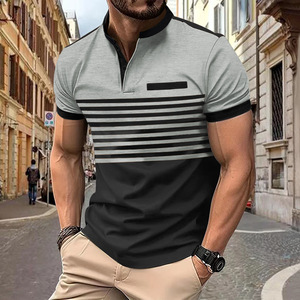Custom Men Short Sleeve for Shirt Embroidery Logo 200GSM 100% Polyester Knitted Breathable Color Block Golf Workwear Top - Product Image 6