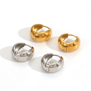 ต่างหูฮักกี้ทรงเรขาคณิต สแตนเลสสตีล 18k ทองไทเทเนียม เครื่องประดับแฟชั่นสำหรับผู้หญิง ของขวัญ - Product Image 4