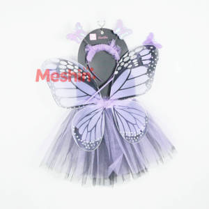 Disfraz de Hada Mariposa Morado y Negro para Niñas, Conjunto de Disfraz de Anime con Falda Tutú, Alas, Diadema y Varita, Kit de Vestido para Fiesta de Halloween - Product Image 1