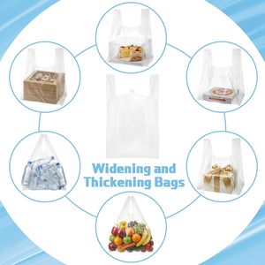 Sacs en plastique transparents pour t-shirts, 3,15 mil, haute résistance, qualité alimentaire, avec poignées, pour courses, pizzas et plats à emporter - Product Image 4