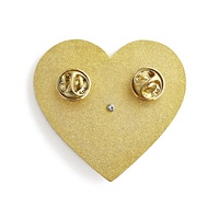 Vente chaude nouveau badge forme de coeur filature paillettes pointeur rotatif or planté dur émail alliage broche en gros épinglette