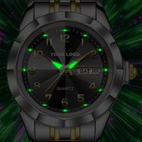 Montre pour femmes avec logo personnalisé, échelle en chiffres arabes, montre de luxe pour femmes, acier inoxydable, quartz, étanche, calendrier, lumineuse