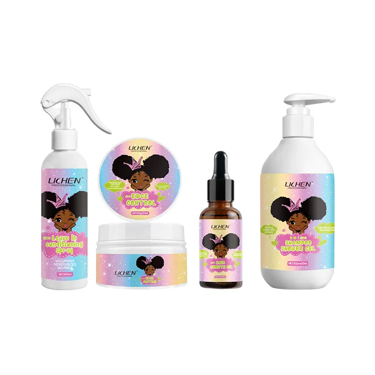 Vente chaude bébé naturel argan ensemble de soins capillaires personnalisé bouclés marque privée enfants produits de soins capillaires pour les enfants noirs