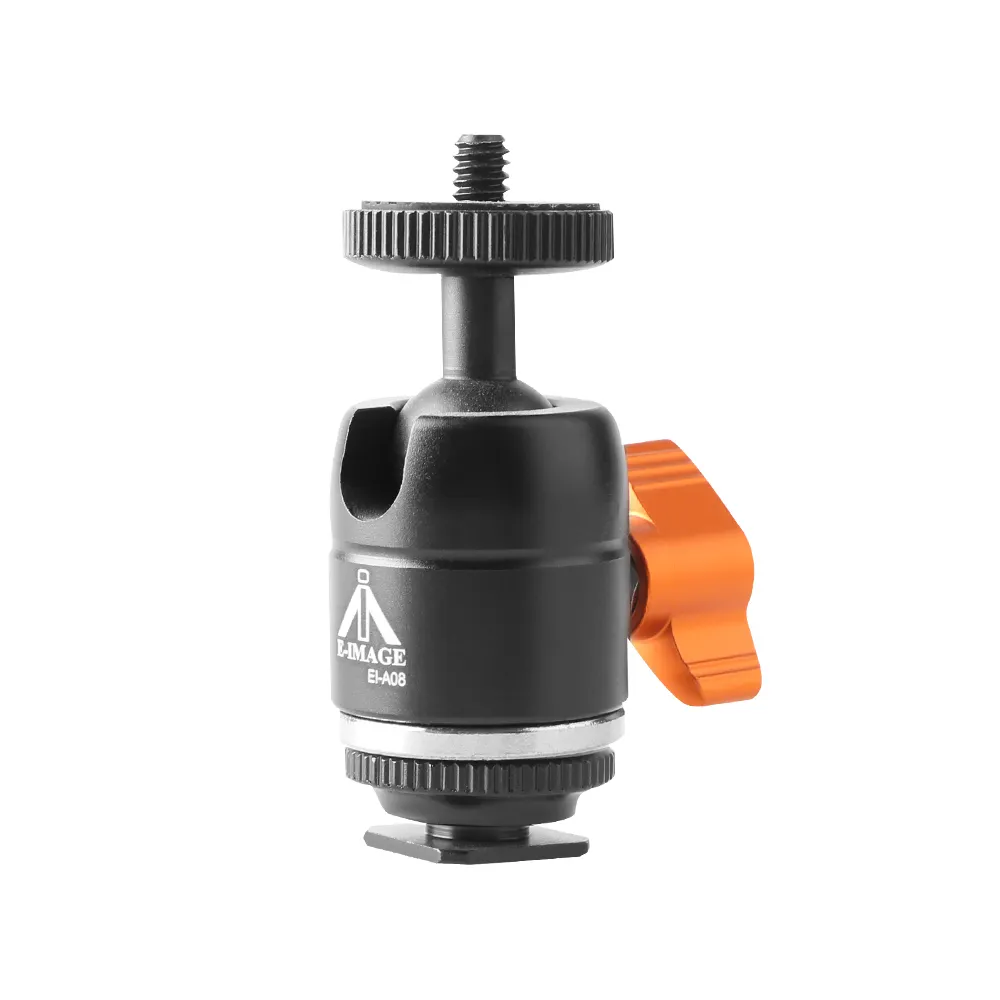 E-IMAGE EI-A08 360 degree High quality universal camera Ball Head with 1/4" Screw Mount ,Hot Shoe Adapter