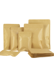 Pochette en papier kraft transparente de différentes tailles avec fenêtre, imprimée en héliogravure, biodégradable, pour l'emballage de gelée, d'aliments pour animaux et de chewing-gum