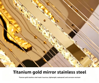 Lustre d'escalier rotatif moderne et minimaliste en cristal K9 doré, à LED dimmable haute luminosité, idéal pour villa et duplex – Vente directe usine