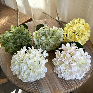 Fleurs décoratives de mariage en gros, nouvelle arrivée, grande tête de 20 cm, hydrangea artificiel en soie verte pour la décoration de scène et de fête - Product Image 3