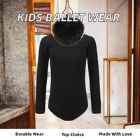 Vente flash - Justaucorps de danse pour filles, manches longues, coton et élasthanne, haute qualité, blanc et noir