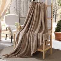 Bonne Vente Plaid Doux et Confortable Couleur Unie Lisse, Décoration Maison Voyage, Texture, Logo Personnalisé, Couverture en Flanelle Simple Épaisseur
