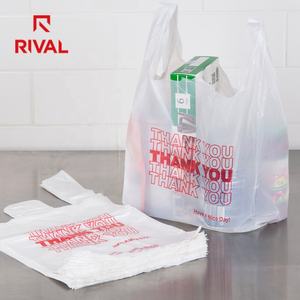 कस्टम मुद्रित लोगो पॉली प्लास्टिक हैंडल शॉपिंग बैग बनियान बैग-सुपरमार्केट के लिए प्लास्टिक बैग खरीदें - Product Image 2