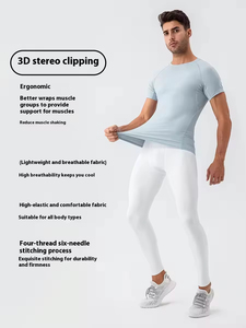 Men's sports short-sleeved <b>tight</b>-<b>fitting</b> nude lightweight fitness training T-shirt breathable quick-drying running <b>top</b> - Product Image 3