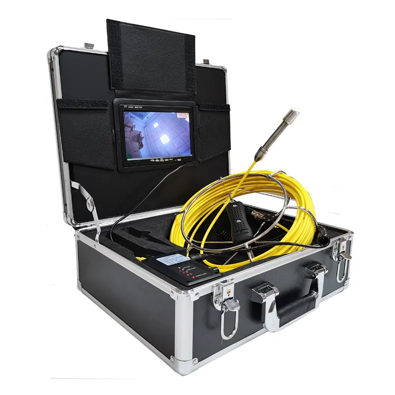 7 Zoll LCD industrielle Endoskopkamera 17 mm Objektiv Inspektion Boreskop 1200 TVL für Abflusskamera Rohrinspektion Abwasser