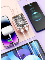 Fast Charge 10000 Mah Power Bank 2.1a Banque d'alimentation portable Cartoon transparent