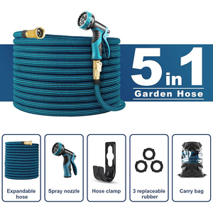 100 Ft Expandable <b>Rubber</b> Water with 10 Functions Nozzle and Solid Fittings for Car Washing - Product Image 6