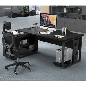 System Furniture Supplier Offical Wooded Minimalist Managers Table Plywood Home Office Desk With File Drawer