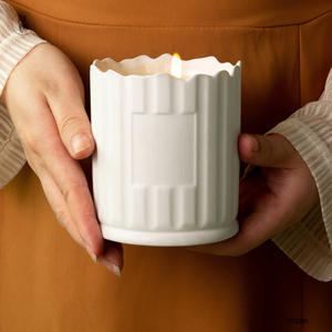 Vaso de cerámica creativo transfronterizo para velas, recipiente cilíndrico perfumado, personalizable para regalo o uso comercial - Product Image 4