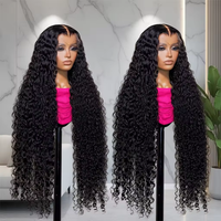 Perruques bouclées profondes sans colle en dentelle HD transparente, cheveux vierges brésiliens naturels 5*5, vente en gros